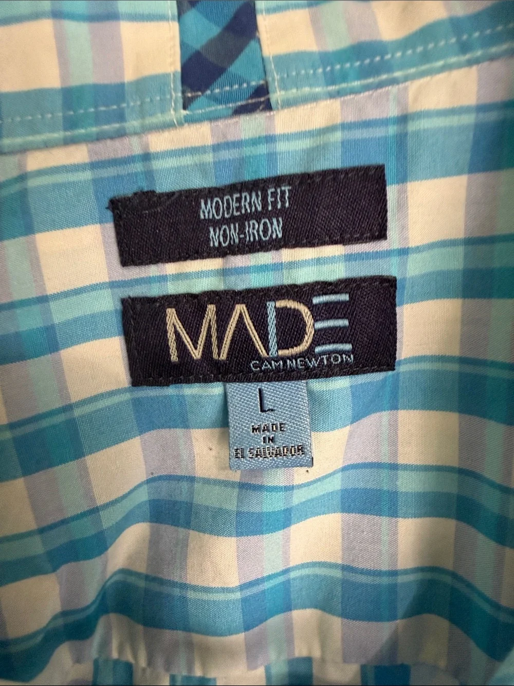 Men's Blue Check Button-Down Casual Shirt